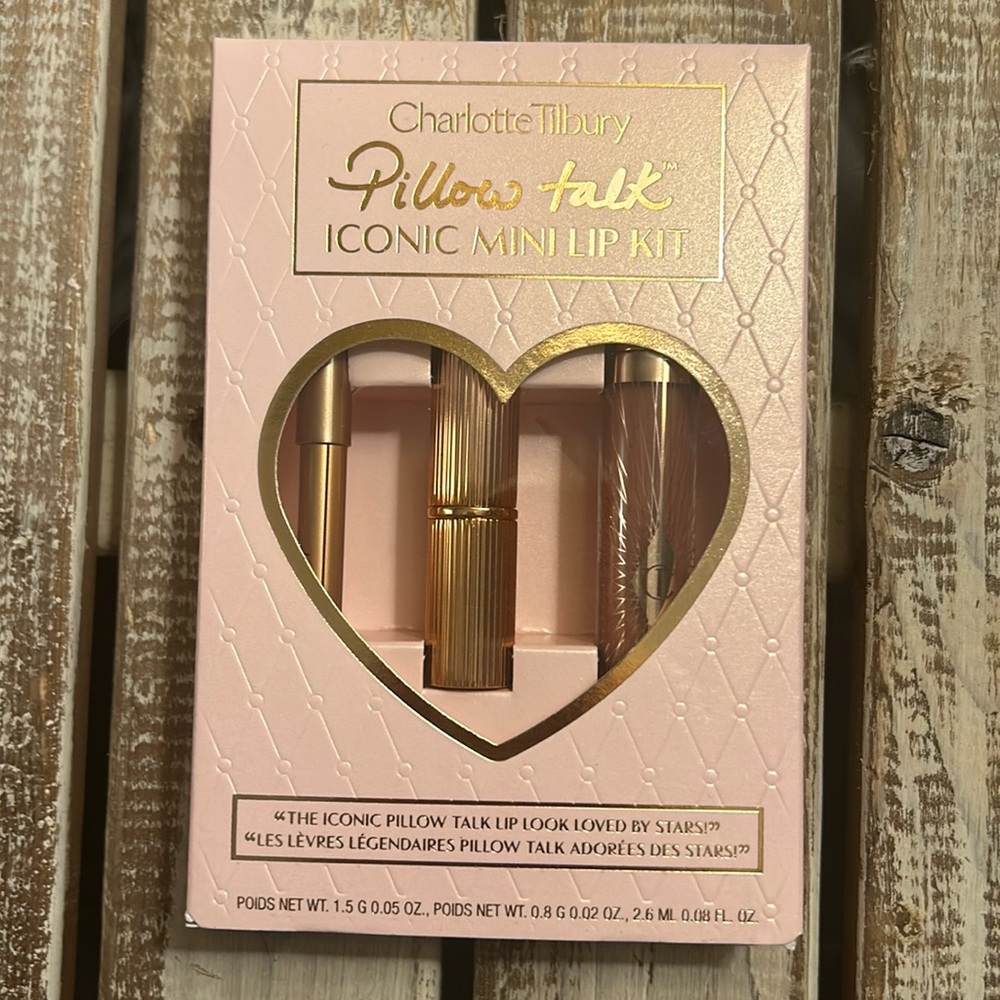 NWT Charlotte Tilbury Pillow Talk Iconic Mini Lip Kit